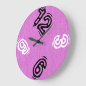 紫おもしろい木目の数 ラージ壁時計 (傾斜)