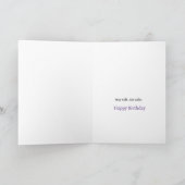 紫おもしろい象誕生日カード カード (内部)