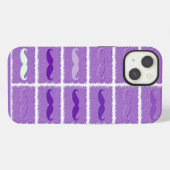 紫おもしろい髭 iPhoneケース (裏面横)