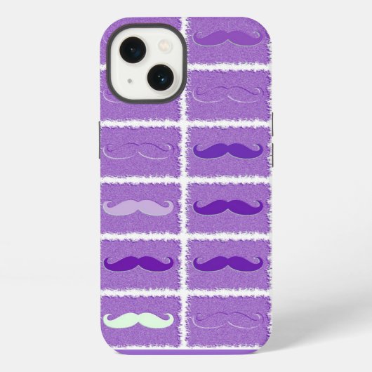 紫おもしろい髭 iPhoneケース (裏面)
