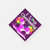 紫およびピンクのチアリーティング紙ナプキン スタンダードカクテルナプキン (角)