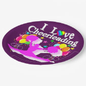 紫およびピンクのチアリーティング紙プレート ペーパープレート (アングル)