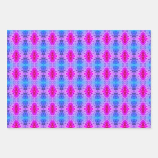 紫およびピンクの棚ライナーまたは引き出しライナー ラッピングペーパーシート (正面3)