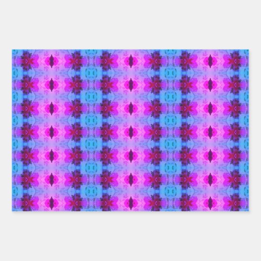 紫およびピンクの棚ライナーまたは引き出しライナー ラッピングペーパーシート (正面)