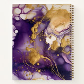 紫および紫の金ゴールドアルコールインク ノートブック (裏面)