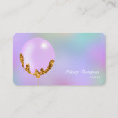 紫および金ゴールドイベントプランナーQRコード 名刺 (正面)