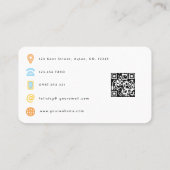 紫および金ゴールドイベントプランナーQRコード 名刺 (裏面)