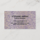 紫および金ゴールドテクスチャ |モダン | 名刺 (裏面)