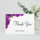 紫および金ゴールドフローラサンキューカード (スタンド正面)