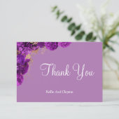 紫および金ゴールドフローラサンキューカード (スタンド正面)