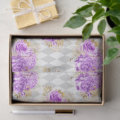 紫および金ゴールドフローラシリーズデザイン2 薄葉紙 (ギフト)