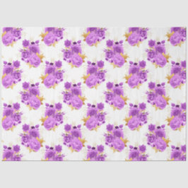 紫および金ゴールドフローラシリーズデザイン5 薄葉紙