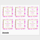 紫および金ゴールドフローラ製品のパッケージラベル スクエアシール (シート)