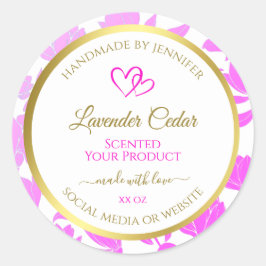 紫および金ゴールドフローラ製品のパッケージラベル ラウンドシール