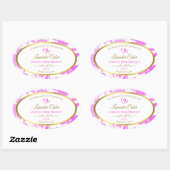 紫および金ゴールドフローラ製品のパッケージラベル 楕円形シール (シート)