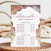 紫および金ゴールドモダンインクのサービス価格 メニュー