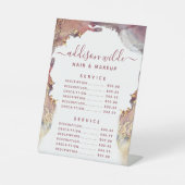 紫および金ゴールドモダンインクのサービス価格 台座サイン (正面)