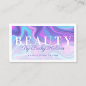 紫および青の水色ホログラフィックデザイン美しい 名刺 (正面)