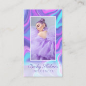 紫および青の水色ホログラフィックデザイン美しい 名刺 (正面)