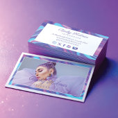 紫および青の水色ホログラフィックデザイン美しい 名刺