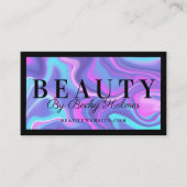 紫および青の水色ホログラフィックデザイン美しい 名刺 (正面)