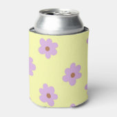 紫お洒落と黄色の花のレトロ陽気 缶クーラー (缶正面)