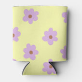 紫お洒落と黄色の花のレトロ陽気 缶クーラー (正面)