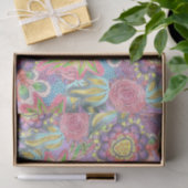 紫お洒落にボヘカラフルミアンの花 薄葉紙 (ギフト)