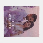 紫お洒落の写真の後ずっと幸せ結婚に フリースブランケット (正面(横))