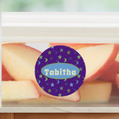 紫お洒落の星と月パーソナライズされた ラベル