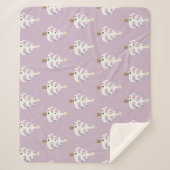 紫お洒落の白いクリスマスツリー シェルパブランケット (正面)