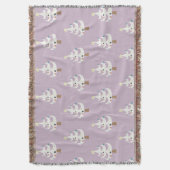 紫お洒落の白いクリスマスツリー スローブランケット (正面縦)