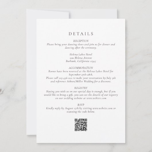 紫お洒落の金ゴールドすべて結婚の 招待状 (裏面)