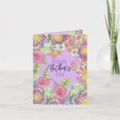 紫お洒落カラフルの母の日の花 カード (正面)