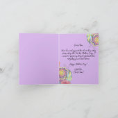 紫お洒落カラフルの母の日の花 カード (内部)