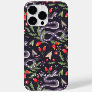 紫お洒落ヘビと植物学パーソナライズされた- Case-Mate iPhone 14 PRO MAXケース