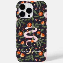 紫お洒落ヘビと植物学パーソナライズされた- Case-Mate iPhone 14 PRO MAXケース