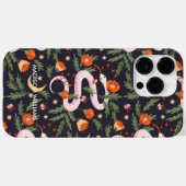 紫お洒落ヘビと植物学パーソナライズされた- Case-Mate iPhoneケース (裏面 (横))