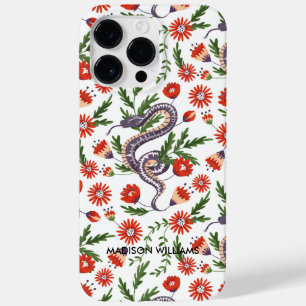 紫お洒落ヘビと植物学パーソナライズされた- Case-Mate iPhone 14 PRO MAXケース
