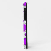 紫お洒落白ハートと花フローラ Case-Mate iPhoneケース (裏面/左)