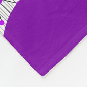 紫お洒落白ハート花フローラ名 フリースブランケット (角)