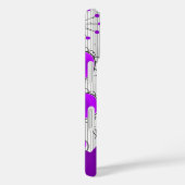 紫お洒落白ハート花フローラ名 Case-Mate iPhoneケース (裏面 / 右)