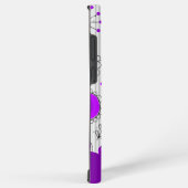 紫お洒落白ハート花フローラ名 SAMSUNG GALAXYケース (右側面)