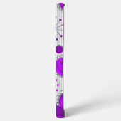 紫お洒落白ハート花フローラ名 SAMSUNG GALAXYケース (左側面)