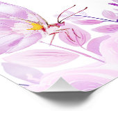 紫お洒落蝶誕生日ウェルカムサイン ポスター (コーナー)