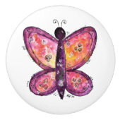 紫お洒落蝶 セラミックノブ (正面)