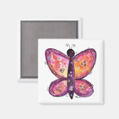紫お洒落蝶 マグネット (正面/裏面)