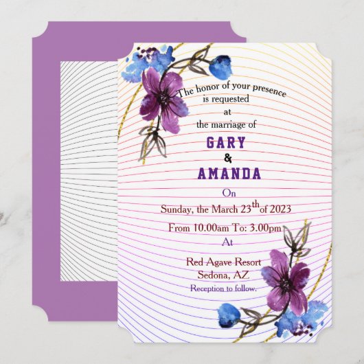 紫からスティック 招待状 (正面/裏面)