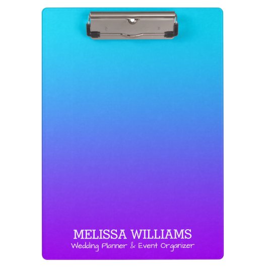 紫からターコイズ青グラデーション クリップボード (正面)
