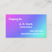 紫から緑への虹のグラデーションの名刺 名刺 (正面)